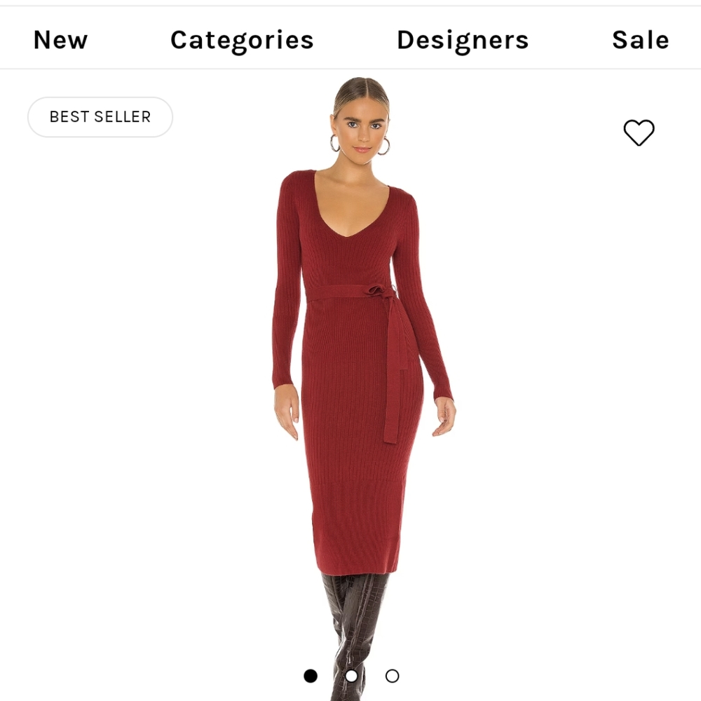 House of Harlow 1960 Aaron Knit Dress in Sangria (Red Sweater Dress)